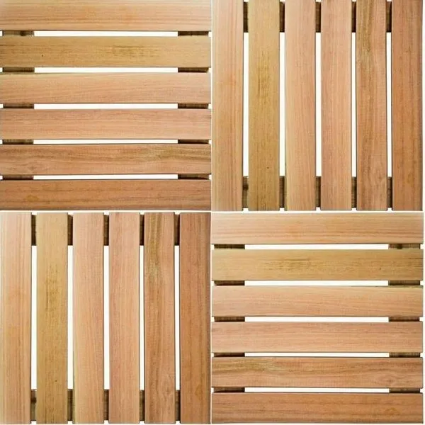 Conjunto Revestimento Ripado Madeira Pinus 50x50cm Resistente Para Garagem