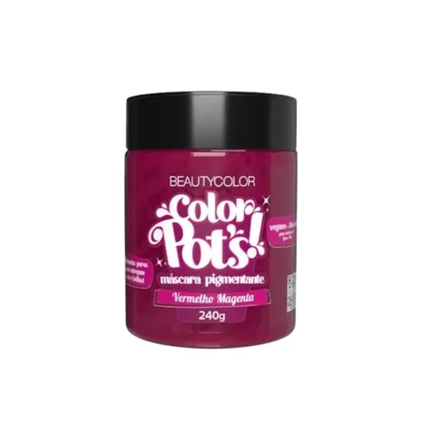 Máscara Pigmentante BeautyColor Color Pots Vermelho Magenta 240g MASC CAB BEAUTY COLOR 240G PIGMENTANTE C