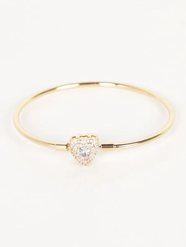 Bracelete Pingente de Coração DOURADO