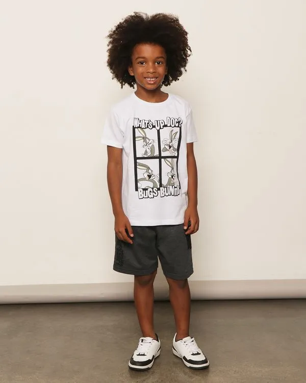Bermuda Infantil Moletinho Reta Bolso Cargo Estampa Game Cinza 6
