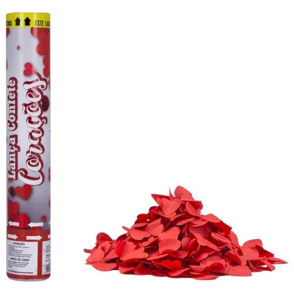 Lança Confete Silver Festas Corações 30cm LCN009 (MP)