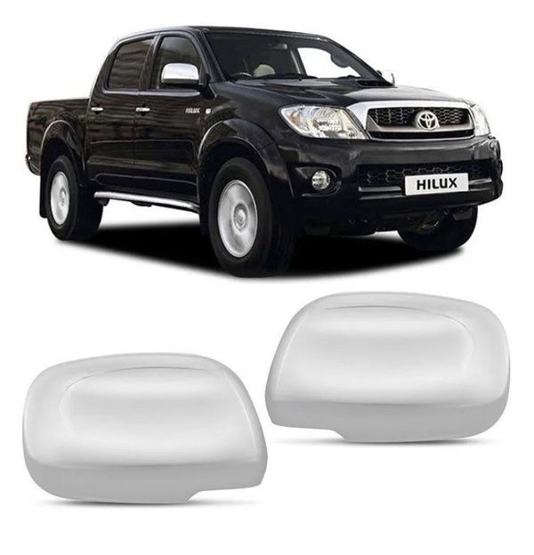 Jogo Aplique Capa Cromada Retrovisor Toyota Hilux 2009