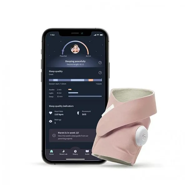 Monitor Inteligente para Bebês Aprovado pela FDA, Monitore a Frequência Cardíaca e Oxigênio, Receba Notificações, Owlet, Rosa 110v
