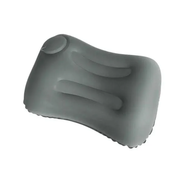Kit 02 Almofadas de Pescoço para Viagem Almofada de Pescoço com Inflador Integrado Design Côncavo Cinza Claro Kit 02 Almofadas de Pescoço para Viagem com Inflador Integrado Ajuste de Ar Cinza Claro