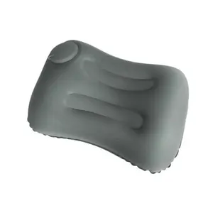 Kit 02 Almofadas de Pescoço para Viagem Almofada de Pescoço com Inflador Integrado Design Côncavo Cinza Claro Kit 02 Almofadas de Pescoço para Viagem com Inflador Integrado Ajuste de Ar Cinza Claro
