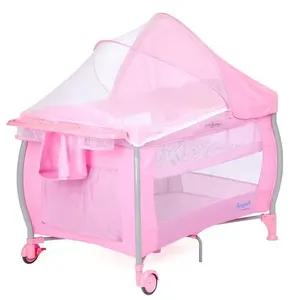 Berço Portátil com Mosquiteiro - Nanna Pink Check - Burigotto