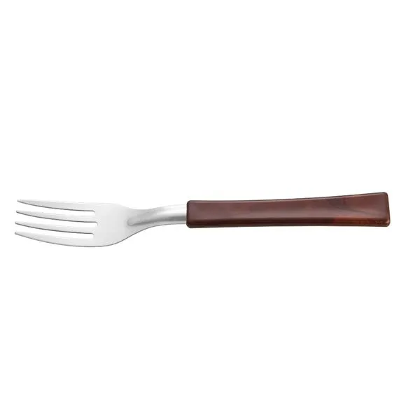 Garfo Mesa Inox Com Cabo Plástico Marrom Dark Oak 18cm 8201023 - Martinazzo