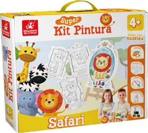 Super Kit Pintura Safári com 4 Telas para Colorir