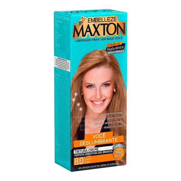 Tinta de Cabelo Embelleze Maxton Creme 8.0 Louro Claro