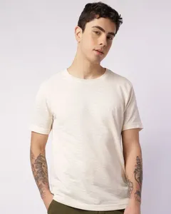 Camiseta Masculina Algodão Texturizada Manga Curta Off White G