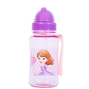 Garrafa Escolar 350ml Princesinha Sofia com Canudo Lilás U / Lilas