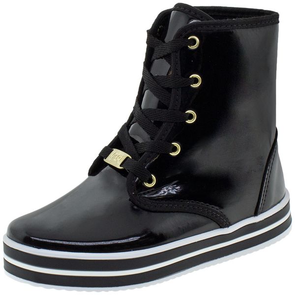 Bota Infantil Feminina NilQi - 1478 VERNIZ/PRETO 31