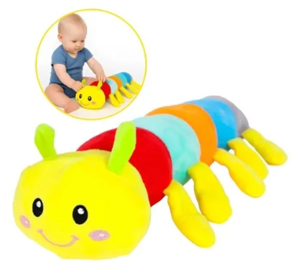 Brinquedo Centopéia Pelúcia Colorida 42cm For Kids - Macia e Interativa