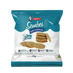 Biscoito Japonês Sembei Sapporo Vegano Sem Açúcar Leite 50g