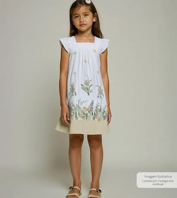 Vestido Catarina Flores - 3100130 Branco - 10