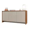 Buffet Casa D Madrid MDF e MDP com 3 Portas e 3 Prateleiras Off White/ Cedro