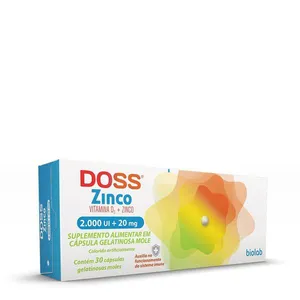 Suplemento Alimentar Doss Vitamina D3 2000UI + Zinco 20mg Biolab 30 Cápsulas