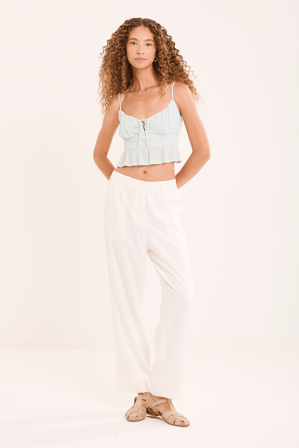 calça nice reta bolso aplicado fendas laterais OFF WHITE GG