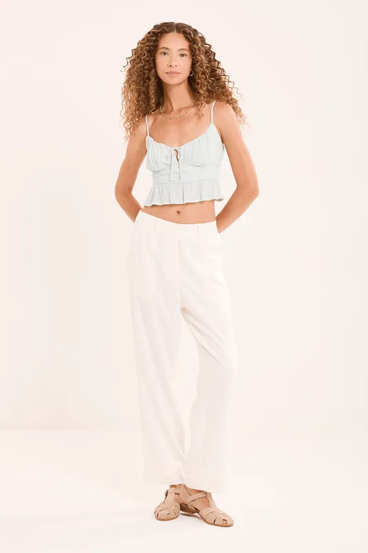 calça nice reta bolso aplicado fendas laterais OFF WHITE GG