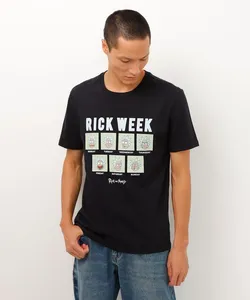 camiseta de algodão rick and morty manga curta preto G
