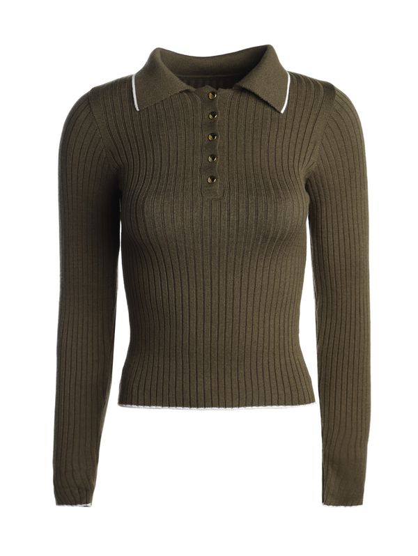 Blusa Tricot Modal Feminina VERDE/VERDE/OFF WHITE M
