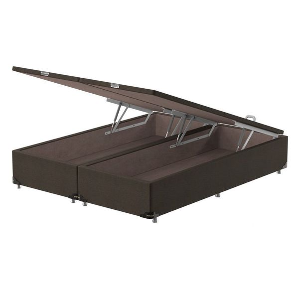 Box Baú King Bipartido Prodormir Standard Suede Marrom