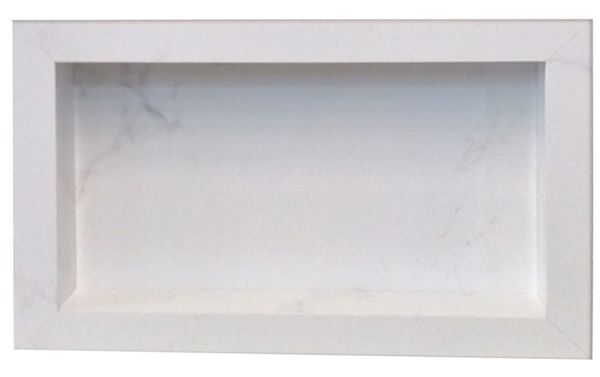 Nicho Decorativo Para Banheiro em Porcelanato Marmorizado Polido 36x60x11cm