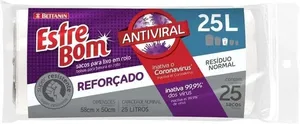 Saco Para Lixo Esfrebom Bettanin Antiviral Super Resistente Reforçado 25L Pacotecom 25 Sacos