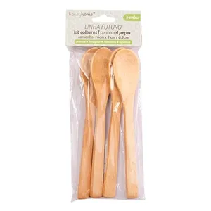 Kit 4 Colheres Sopa Futuro Bambu 16x3x0,5cm LM3360FTO - honeyhome
