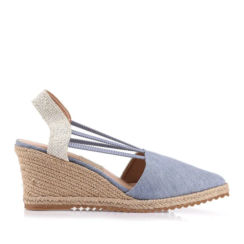 Plataforma Salto Médio Lona Stoned Jeans