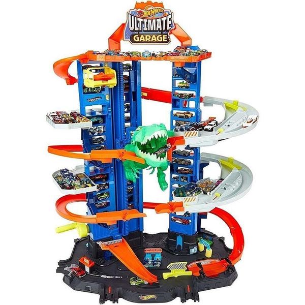 Pista Hot Wheels City Ultimate Garage Robo T-Rex 90cm com 2 Carros Mattel