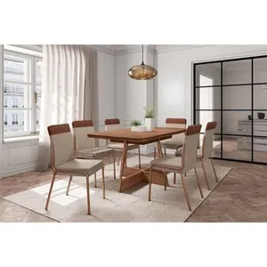 Mesa Sala Jantar Átria 160cm + 6 Cadeiras Duo Rose Carraro