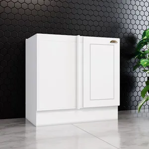 Balcão Canto Reto 1 Porta Sem Tampo Americana Henn | Branco