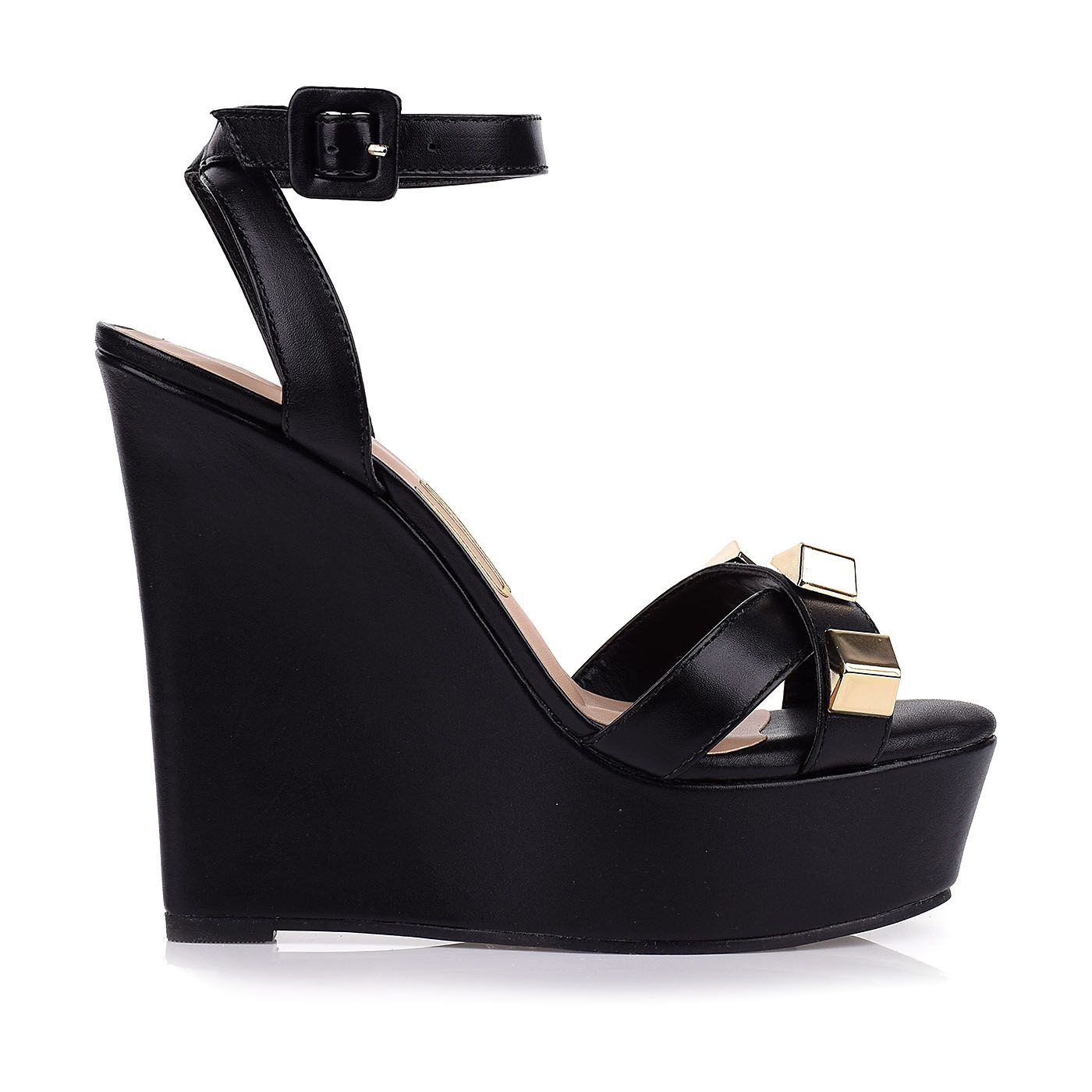 Plataforma Salto Alto New Couro Preto