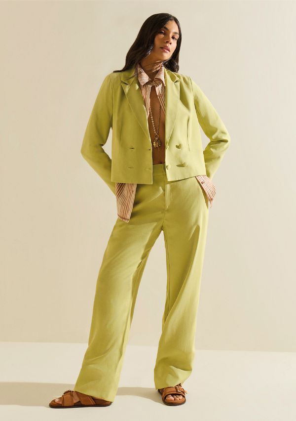 Calça Morena Rosa Reta Alta Verde 36