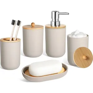 Conjunto para Banheiro 5 Peças Alpiriral de Cerâmica Bege A-BI