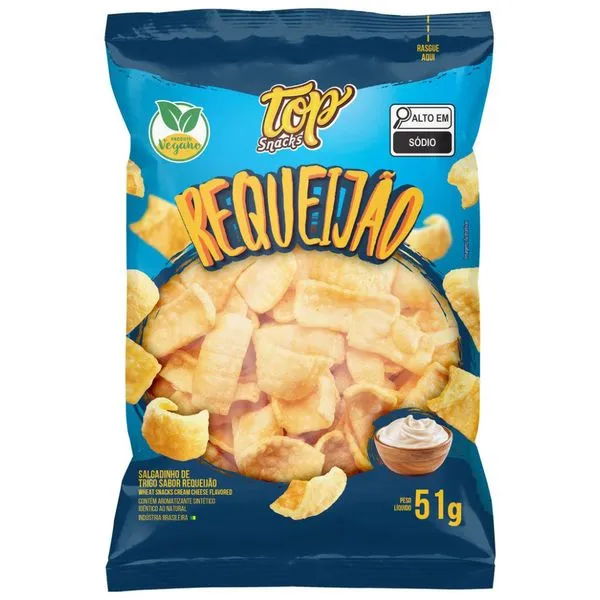 Salgadinho de Trigo Sabor Requeijão 51g TS00007 - Top Snakcs