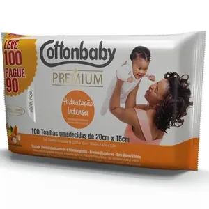 Lenços Umedecidos Cottonbaby Premium Hidratação Intensa 100 Unidades