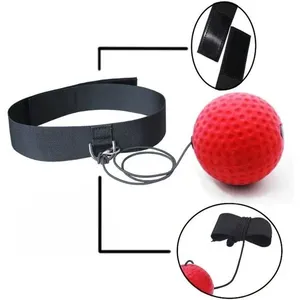 Bola de Boxe para Treinamento de Reflexo com Faixa de Cabeça Vermelho e Preto GXM Bola de Boxe para Reflexo com Faixa de Cabeça para Agilidade Vermelho GXM