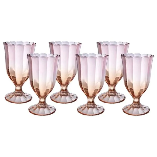Jogo De Taças 6 Peças Hauskraft 340ml Peach TCVN070/DC (MP)
