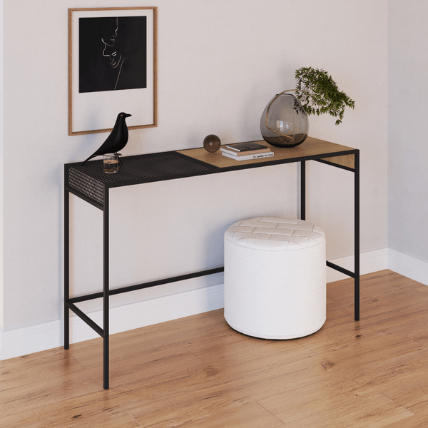Aparador Industrial Retrô Madeira/Aço 120cm York Hanover/Preto