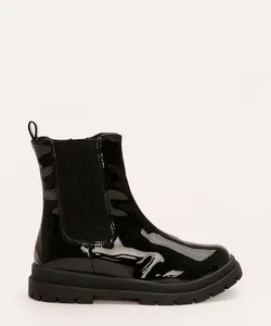 bota chelsea infantil em verniz preto 28