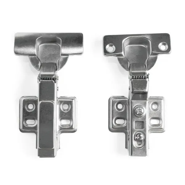Dobradiça Inox Curva Com Amortecedor 35Mm