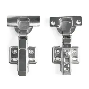 Dobradiça Inox Curva Com Amortecedor 35Mm