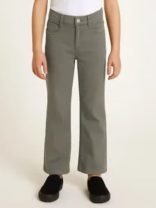 Calça Sarja Wide Leg Juvenil Para Menina - VERDE 14