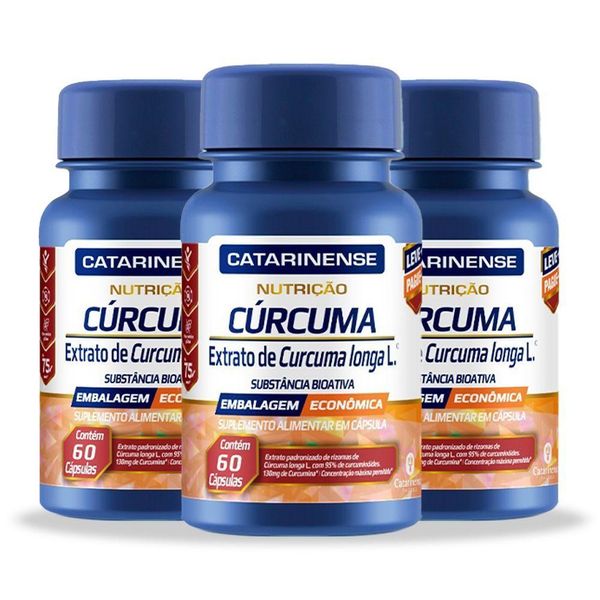 Kit 3 Cúrcuma 130mg Catarinense 60 Cápsulas
