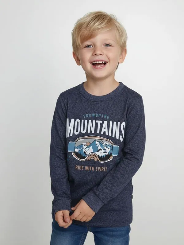 Camiseta Manga Longa Infantil Para Menino - MARINHO 8