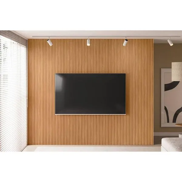 Painel de Cozinha até 100 Pol Modular 3.0 Ripado 297x250cm Nature Fosco - Linea Brasil