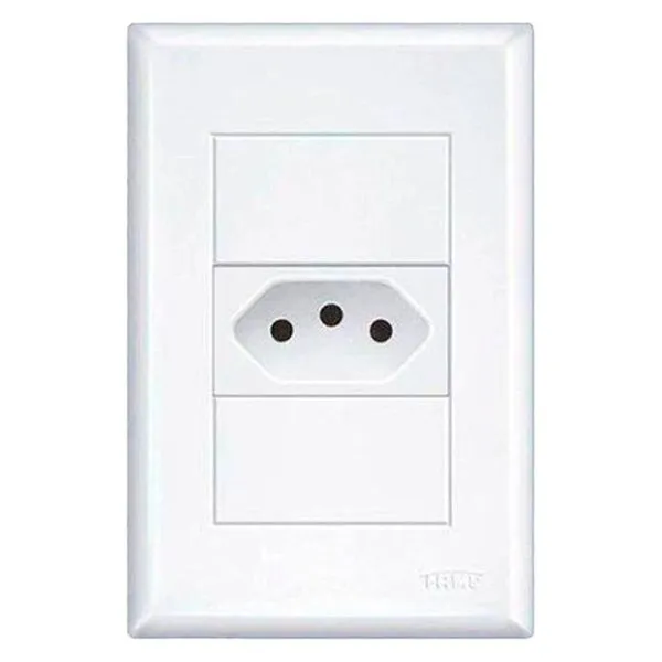 Tomada Fame Simples 2P+T Com Placa 20A/250V Evidence 3888 Branco (MP)