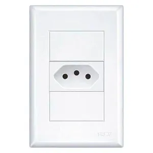 Tomada Fame Simples 2P+T Com Placa 20A/250V Evidence 3888 Branco (MP)